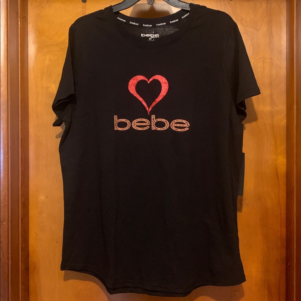 NWT BeBe Sport 1X Animal Heart Tee